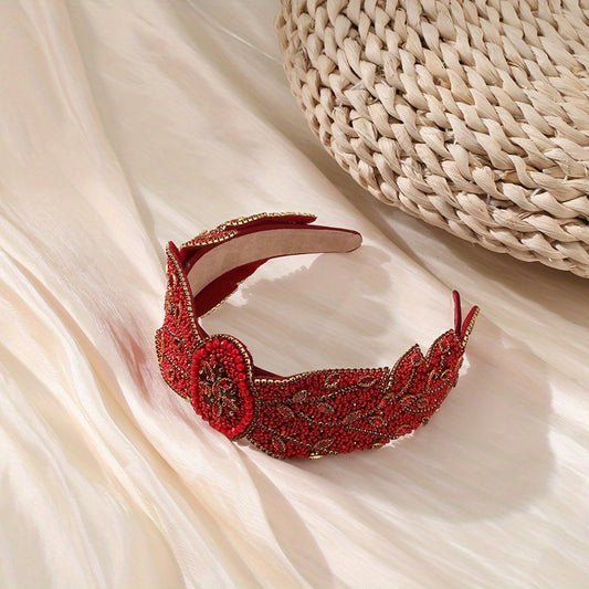 Baroque Rhinestone Headband Glitter Hair Accessory