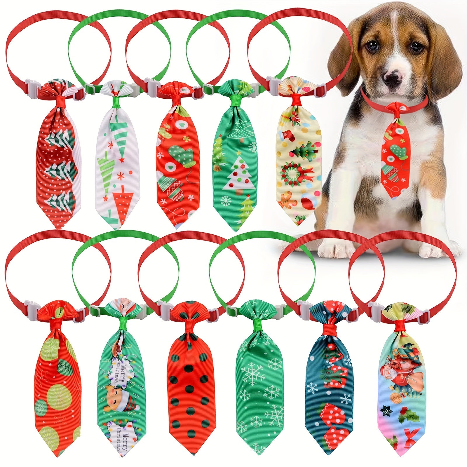 Christmas Pet Dress Up Collar Cartoon Dog Bow Tie