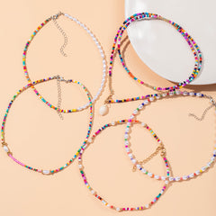 Colorful Beaded Necklace Boho Style Jewelry Decor 1 Pc