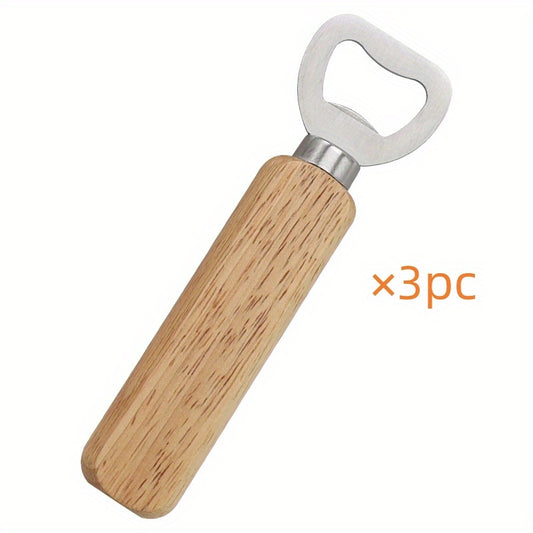 5pcs Portable Wooden Handle Beer Soda Bottle Opener Bar Accessories