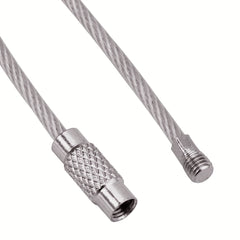 12pcs Stainless Steel Wire Key Chain Cable Metal Key Ring Loop Multicolor