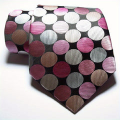 Classic Check Dot Red Green Pink JACQUARD WOVEN Men's Tie Necktie