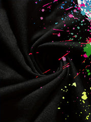 Girls Tie Dye Graffiti Print T shirt - Summer Sports