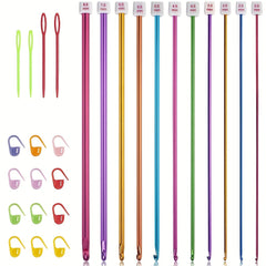 Aluminum Crochet Hooks Set 11pcs 2-8mm + Accessories