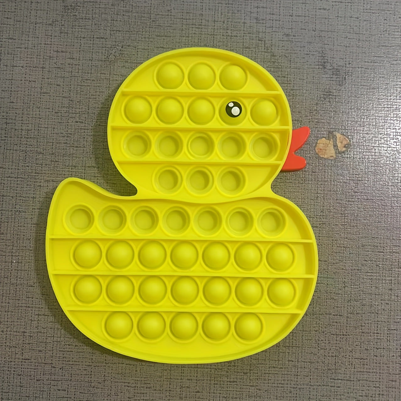 Yellow Silicone Duck Shaped Pop Bubble Fidget Toy for Anxiety Reduction