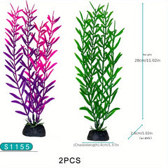 2pcs Lifelike Artificial Water Plants for Stunning Aquarium Landscape