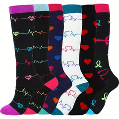 6 Pairs Sport Compression Stocking Running Hiking Socks For Men