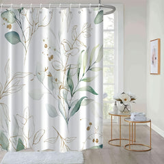 Wildflower Leaf Herbs Shower Curtain 71x71in