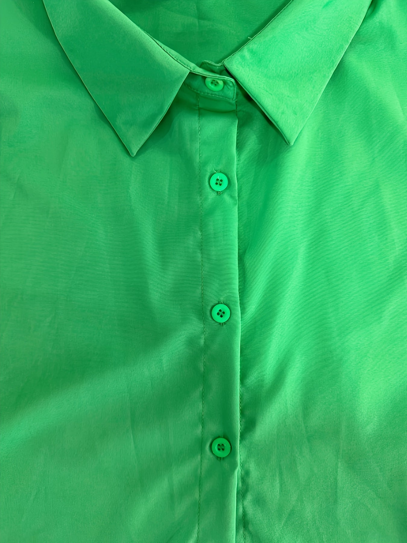  Solid Button Up Long Sleeve Shacket