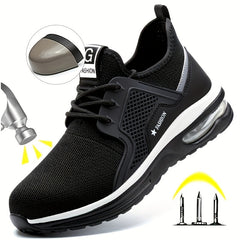 Men's Breathable Mesh Work Sneakers Anti Slip Knit Sneakers
