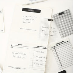 50 Sheets Transparent Plan Sticky Notes Key Grid Horizontal Lines