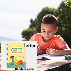 Educational Exercise Books with Groove Templates for Math and Letters Practice