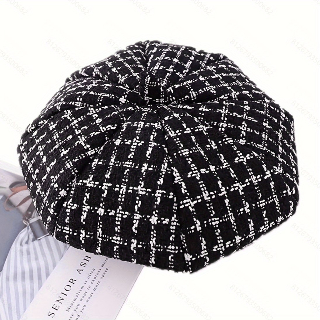 Plaid Pattern Beret Hat for Girls - Winter Decoration