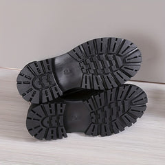 Women's Studded Platform Boots Chunky Heel Combat Shoes