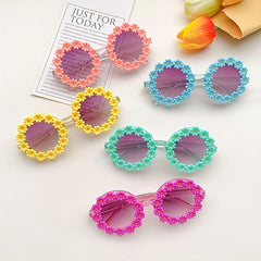 Girls Daisy Flower Frame Sunglasses Sun Protection Holiday Gift