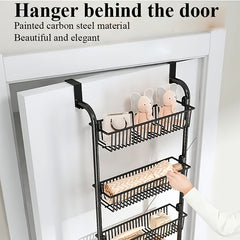 Adjustable 5 Layer Storage Rack for Door Back Bedroom Door Mounted Storage Rack
