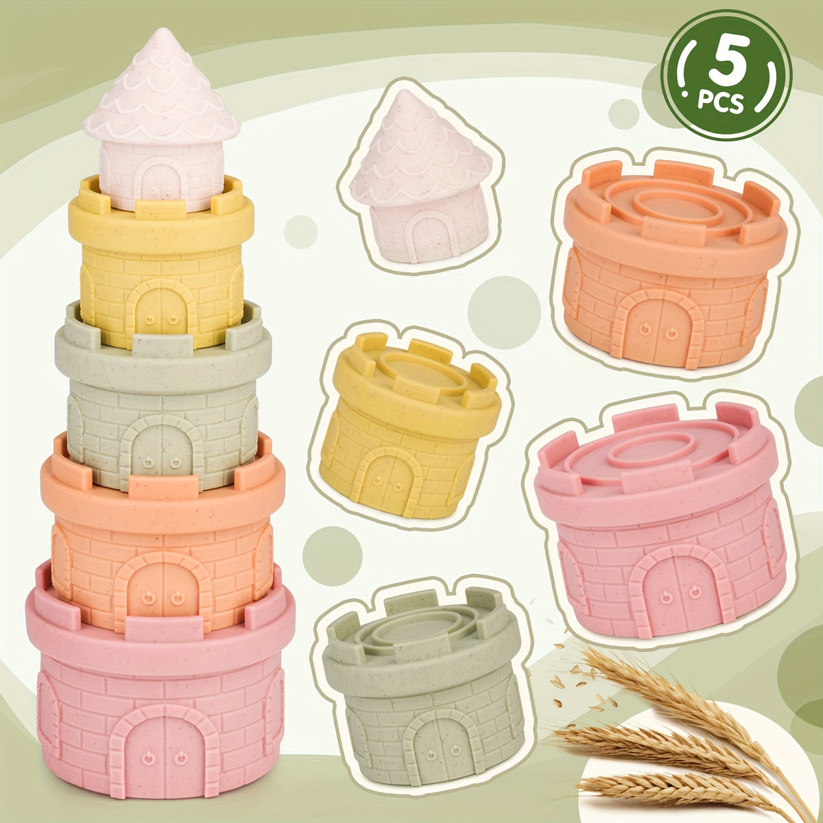 Silicone Stacking Toys Blocks Castle Nesting Educational Development