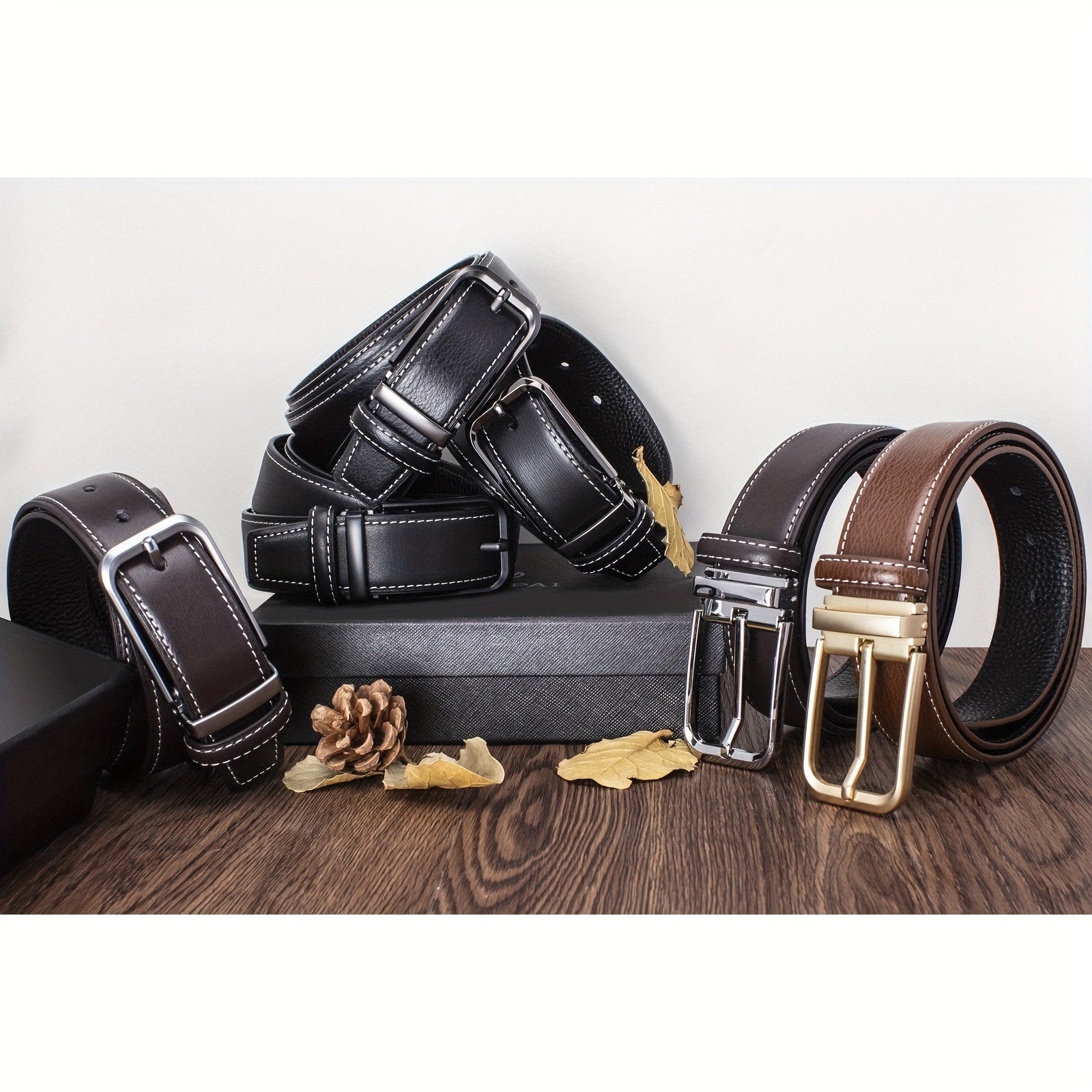 Men's Leather Belt - Classic Business Casual Belt