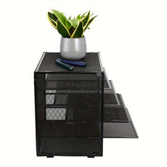 Grid Desktop Document Organizer 5 Tray Paper Organizer For Office And Home