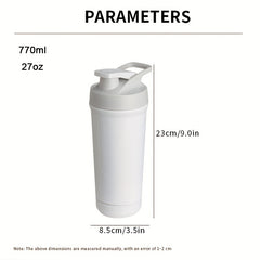 Classic Protein Shaker Bottle 27oz Stainless Steel Gym Bottle