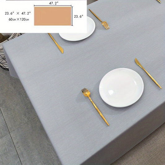 Nordic Light Gray Waterproof Tablecloth Anti-scalding Solid Desk Coffee PVC Mat