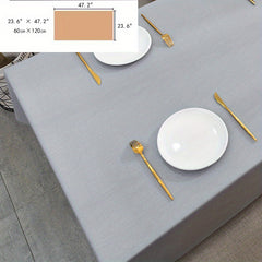 Nordic Light Gray Waterproof Tablecloth Anti-scalding Solid Desk Coffee PVC Mat