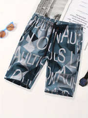 Men's Comics Beach Shorts Active Slightly Stretch Drawstring Shorts