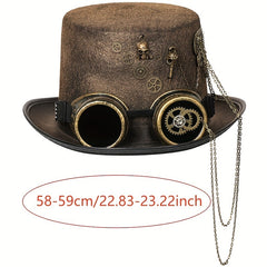 Unisex Goth Steampunk Hat Skull Head Goggles Wing Equipment