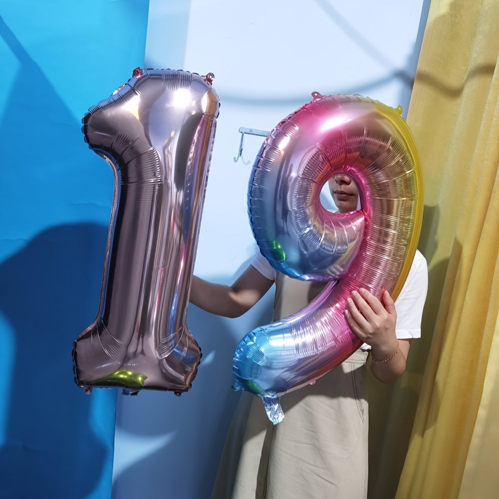 81 28cm Rainbow Number Balloon Party Supplies