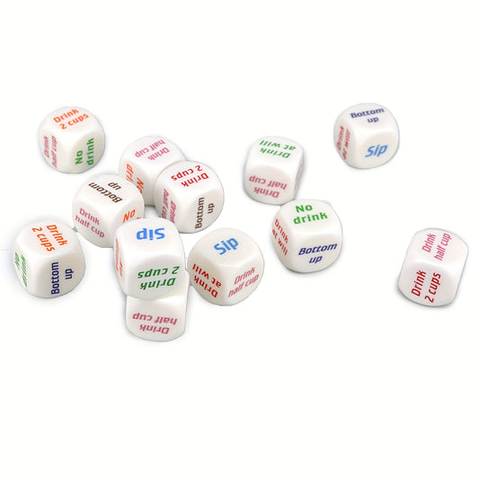 English Wine Dice Bar Entertainment Plastic Dice Toy 1.98cm