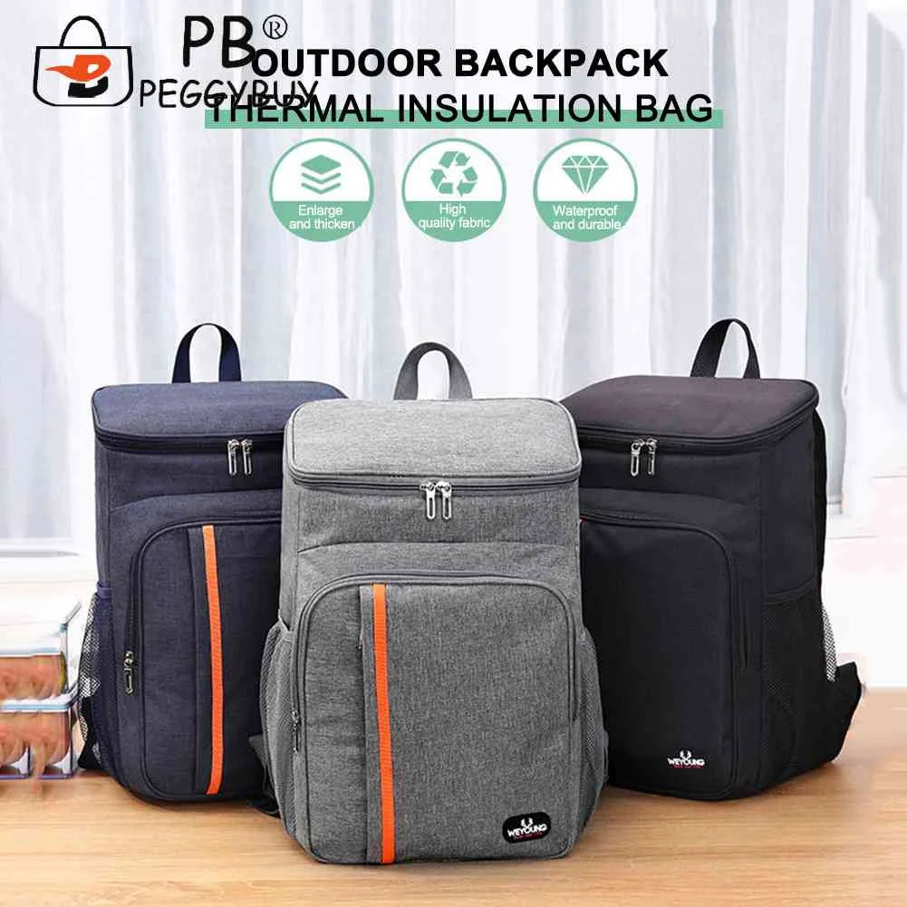 18L Thermal Backpack Large Capacity Waterproof Picnic Refrigerator Lunch Bag