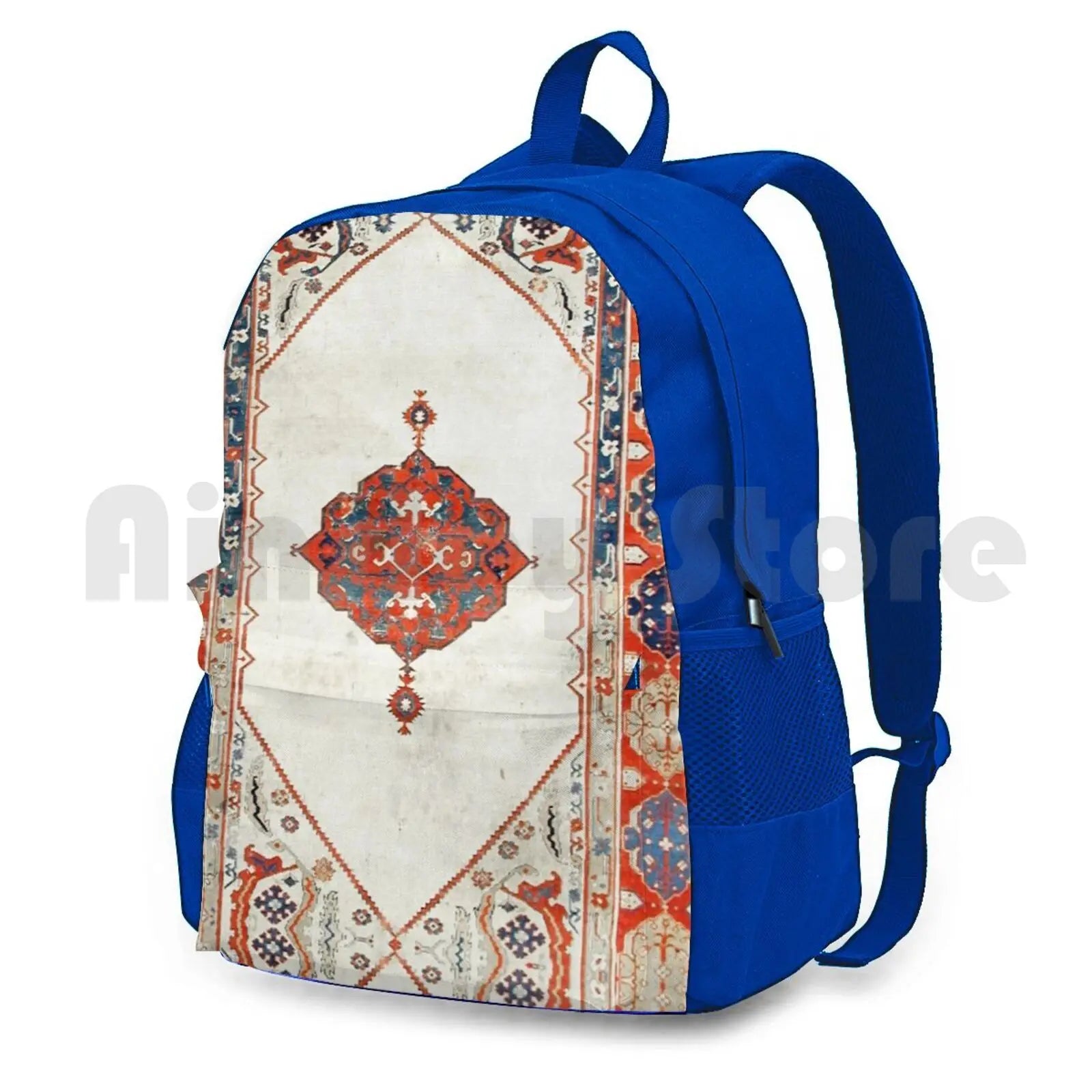 18th Century Antique Carpet Print Outdoor Hiking Backpack