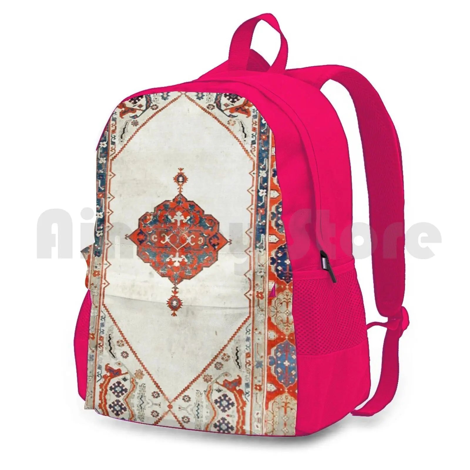 18th Century Antique Carpet Print Outdoor Hiking Backpack