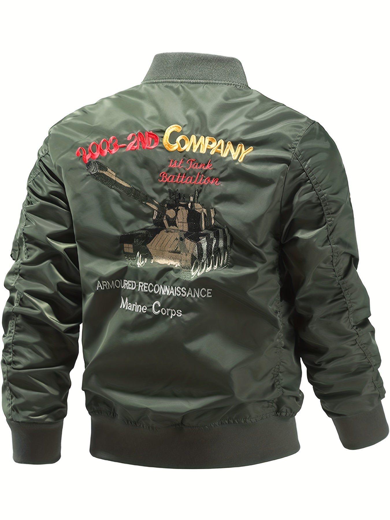 Men's Slim Fit Sports Jacket Embroidered Motorcycle Jacket