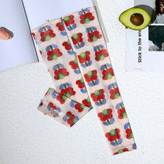Extended Print Sleeves Sunproof Gloves Elastic Fingerless Long Gloves