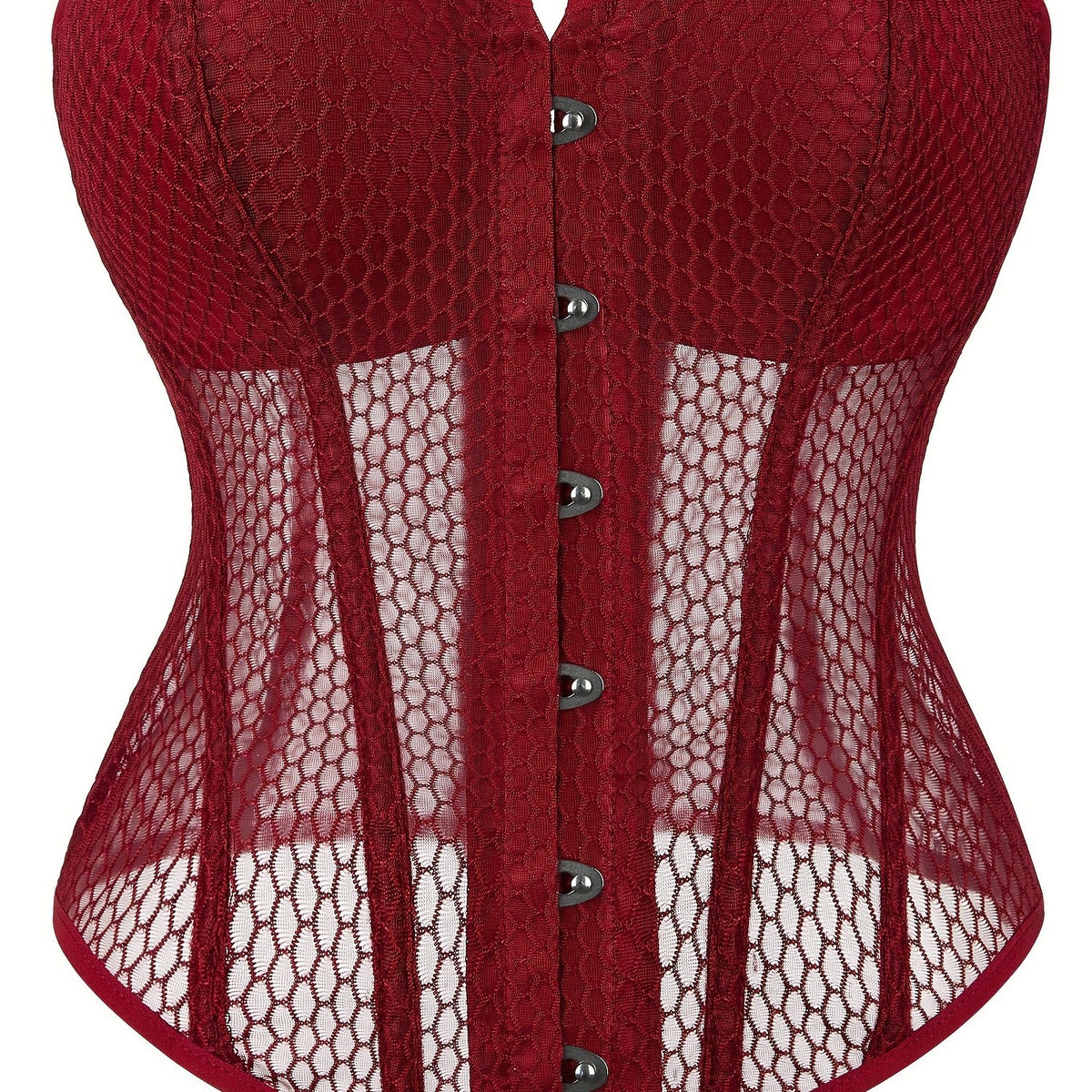 Mesh Corset Bustier Lace Up Body Shaper Lingerie