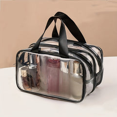 Double Layer Toiletry Bag Waterproof Travel Storage Bag PVC Makeup Bag