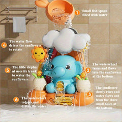 Elephant and Sunflower Shower Toy with Watering Can