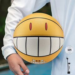Yellow Smile No 7 Basketball For Indoor And Outdoor Competition