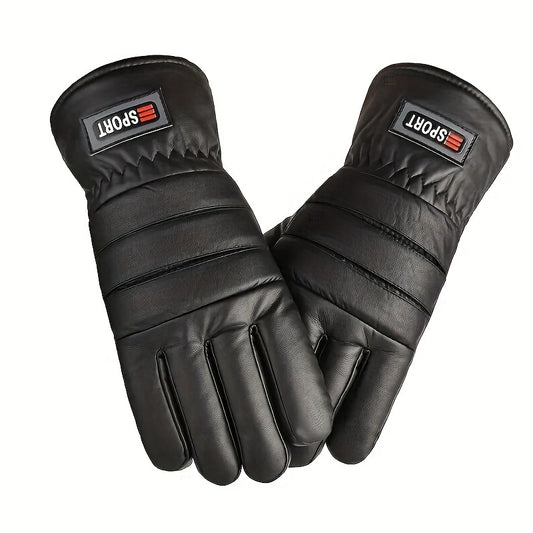 Men's Winter Velvet Waterproof Warm Gloves For Outdoor Skiing Cycling