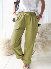 High Waist Straight Leg Pants Casual Women's Clothing