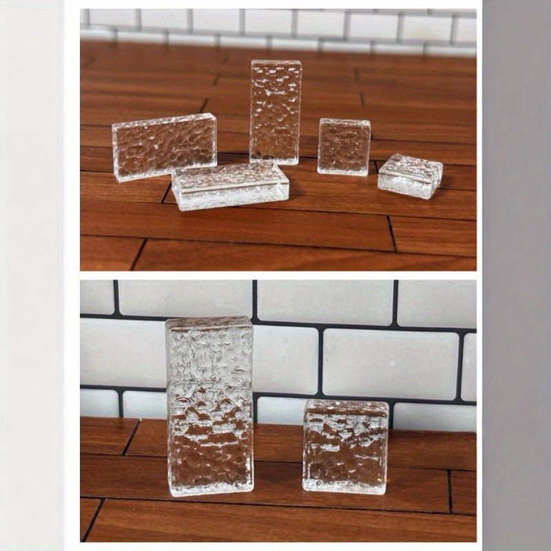 Mini Transparent Bricks Ripple Surface for Dollhouse Building