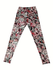 Skull Print Leggings Casual Sporty Skinny Leggings