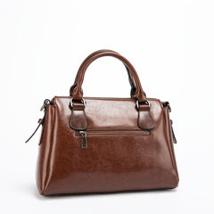 Retro Style Vegan Leather Tote Bag Crossbody Satchel Purse