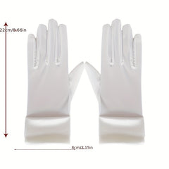 Short Satin Gloves Thin Breathable Solid Decoration Gloves