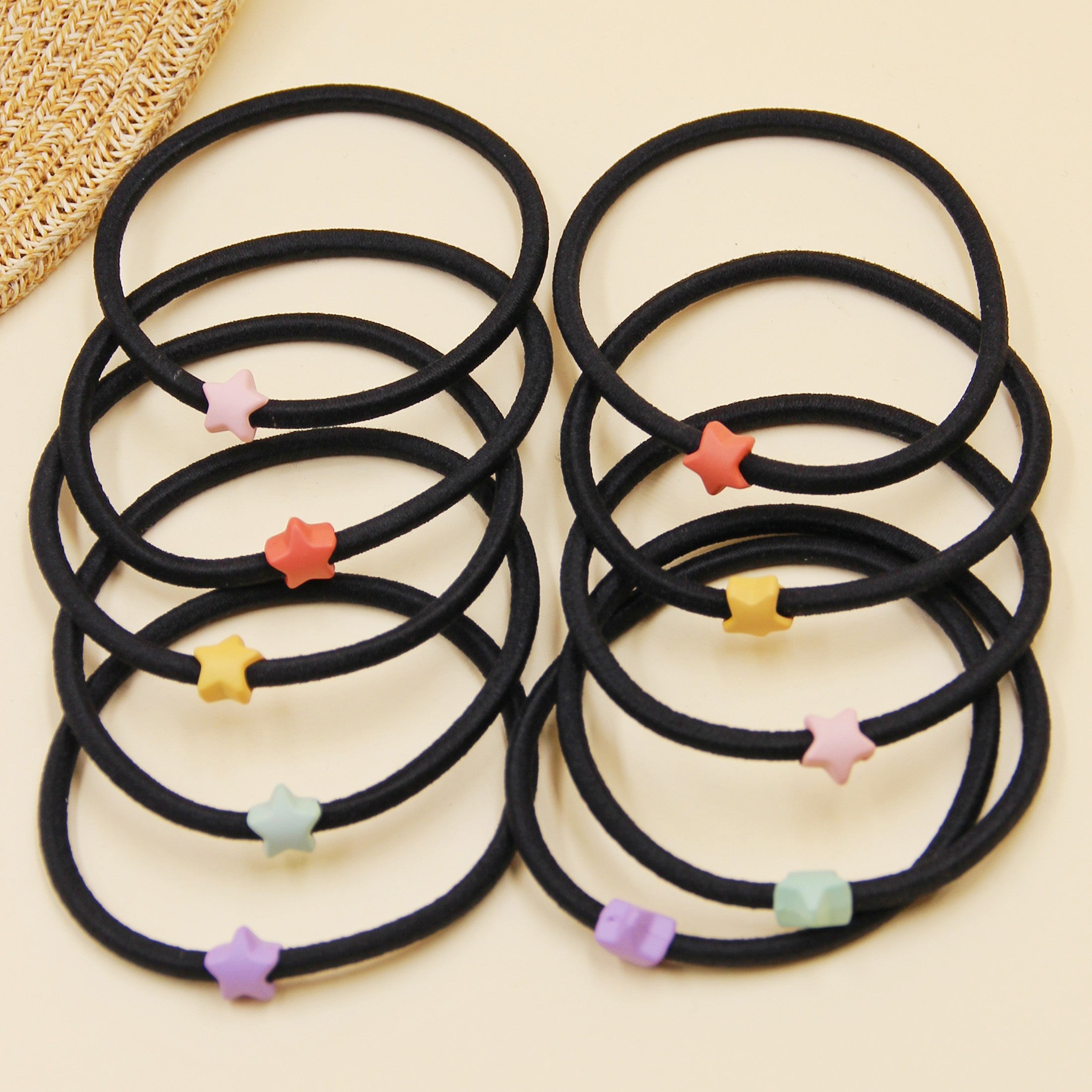 Candy Star Beaded Hair Tie Bracelet Hair Rope Ponytail Holder