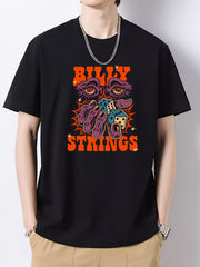 Men's Printed Slim Fit Short Sleeve T-shirt for Spring Summer