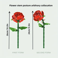 Building Blocks Rose Flower Potted DIY Toy For Children Gift