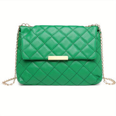 Argyle Quilted Shoulder Bag Chain Crossbody Bag Small Flap Square Purse