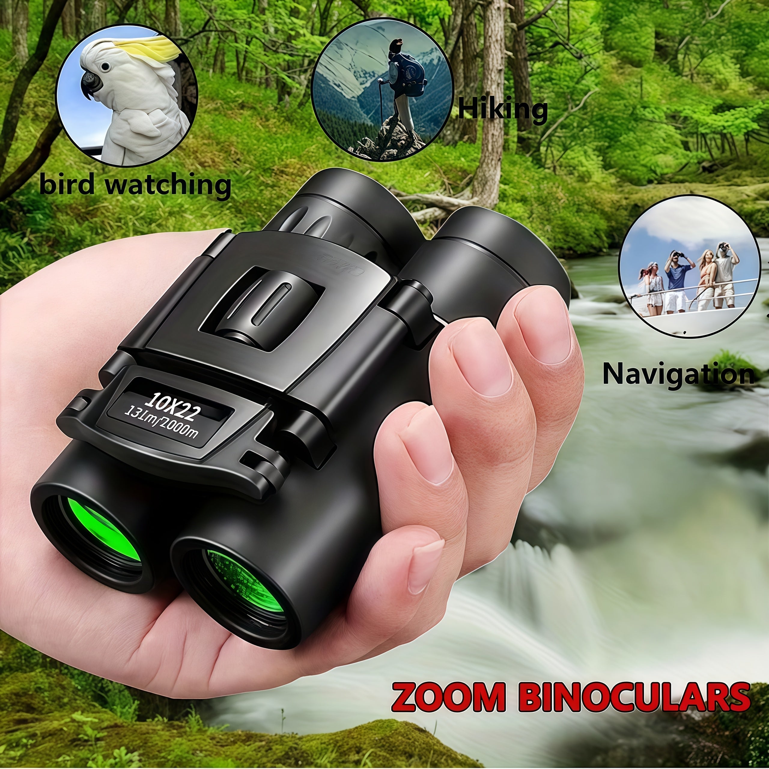 Portable 10x 22 HD Binoculars Lightweight
